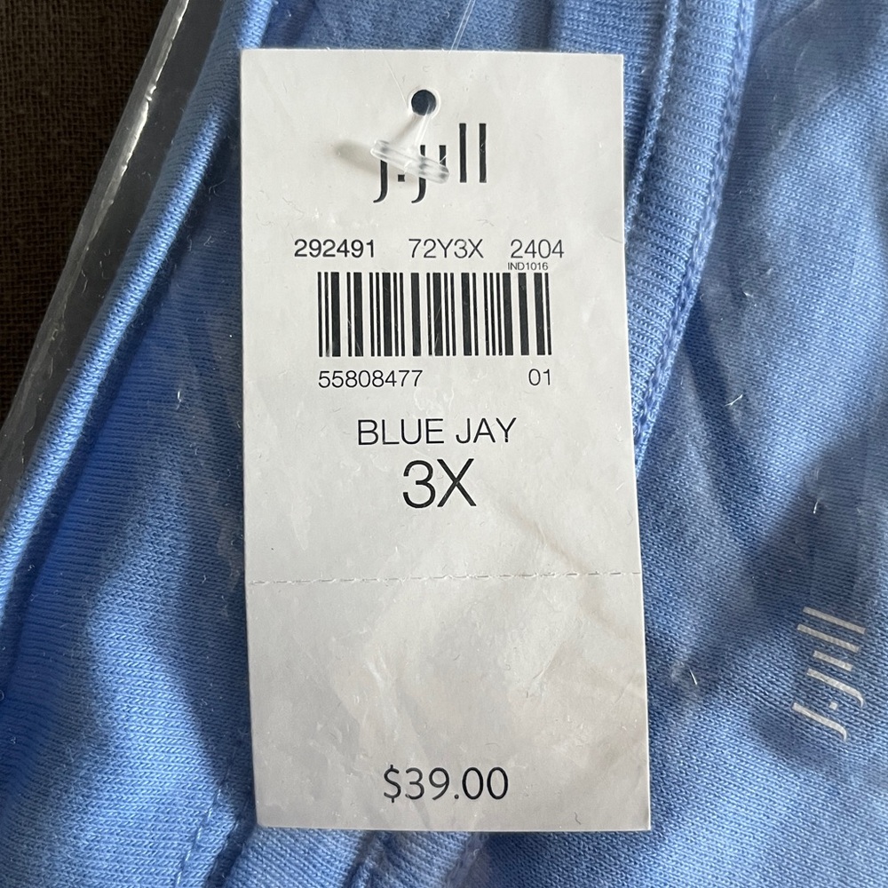 Brand new in package J. Jill 100% pima cotton short-sleeve tee top blue jay 3X - Picture 3 of 7